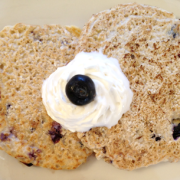 picture of blueberry peach pancakes