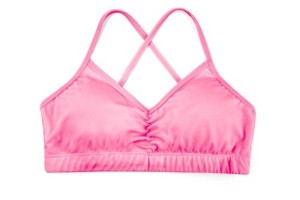 picture of pink front handful adjustable sports bra